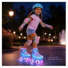 GENERICO - PATINES CON LUCES DE 4 RUEDAS PARA NIÑAS KODI MAGIC