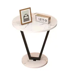 GENERICO - Mesa CIRCULAR Multifuncional de Melamine color BLANCO Marmoleado