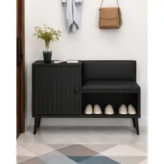 GENERICO - Zapatero Recibidor aparador Cambiador dormitorio y sala color capri, panela y negro mate