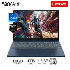 LENOVO - Laptop Lenovo IdeaPad Slim 3 15IRH10 Ci7 13620H 16Gb Ram 1Tb SSD 15.3 WUXGA IPS-83K1016ELM