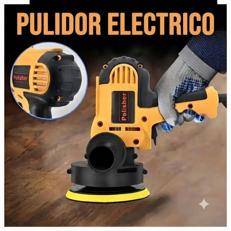 Pulidora Eléctrica Giratoria Genérica de 700W Color Amarillo