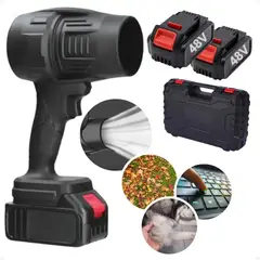GENERICO - Soplador Inalámbrico Portátil Recargable de 48V con 2 Baterías, Color Negro