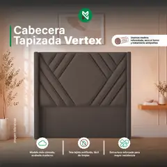 MUEBLES MACRUMO - Cabecera Tapizada Vertex - Queen - Marron