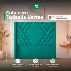 MUEBLES MACRUMO - Cabecera Tapizada Vertex - Queen - Turquesa