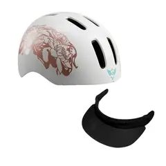 JEFF BIKE - Casco de Protección Infantil Jeff Bike Modelo ROSE (con visera removible) para Niña