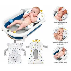 GENERICO - Cojín  Ergonómico para Bañera de Bebé con Soporte para Cabeza y Cuerpo