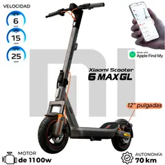 XIAOMI - Scooter Electrico Xiaomi 6 MAX 25Kmh, 70Km, 1100W