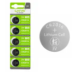 CAFINI - Baterías CR2016 3V Litio Pack x5 Tipo Botón