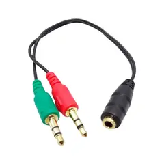 GENERICO - Cable adaptador jack para audífono micrófono y audio pc