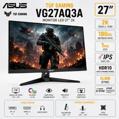 ASUS - MONITOR ASUS TUF GAMING VG27AQ3A 27 FAST IPS QHD 180Hz 1ms HDMI DP