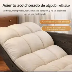 GENERICO - Silla Mecedora Ergonómica Tapizada Diseño Moderno y Confortable Color Crema