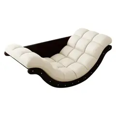 GENERICO - Silla Mecedora Ergonómica Tapizada Diseño Moderno y Confortable Color Crema