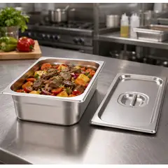 GENERICO - Bandeja Gastronómica Acero Inoxidable 26.5 cm con Tapa