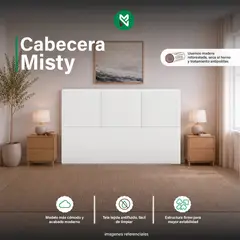 MUEBLES MACRUMO - Cabecera Alta Misty - Queen - Blanco Ivory