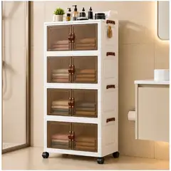 INSPIRA MARKET - Carrito Armario Organizador Multiuso de 4 Niveles con Ruedas 110x48x28 cm