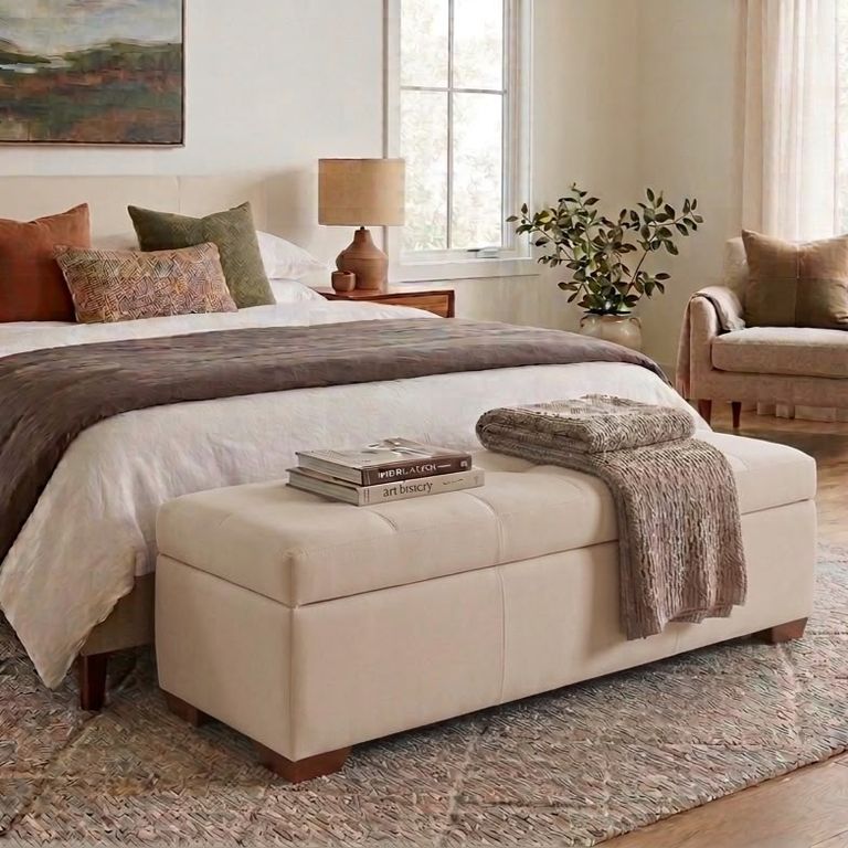Baúl Ardeco Mavisac Plaza King Tela Aterciopelada - Champagne