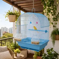 GENERICO - Jaula casa para pajaro canario loro ave periquito bird - Celeste