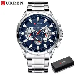 Curren - Reloj Curren 8363 para Hombre Acero Plateado Esfera Azul