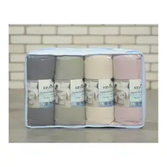 CASATEX - PACK DE 4 SÁBANAS CON ELÁSTICO CASATEX 100% ALGODÓN