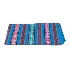 ACHALLAY ARTESANIA DE BARRO - Mantel Andino 200 cm de largo x 120 cm de ancho Celeste