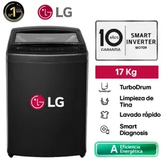 LG - Lavadora LG 17Kg Smart Inverter TurboDrum™ WT17BOVTB Negro Onyx