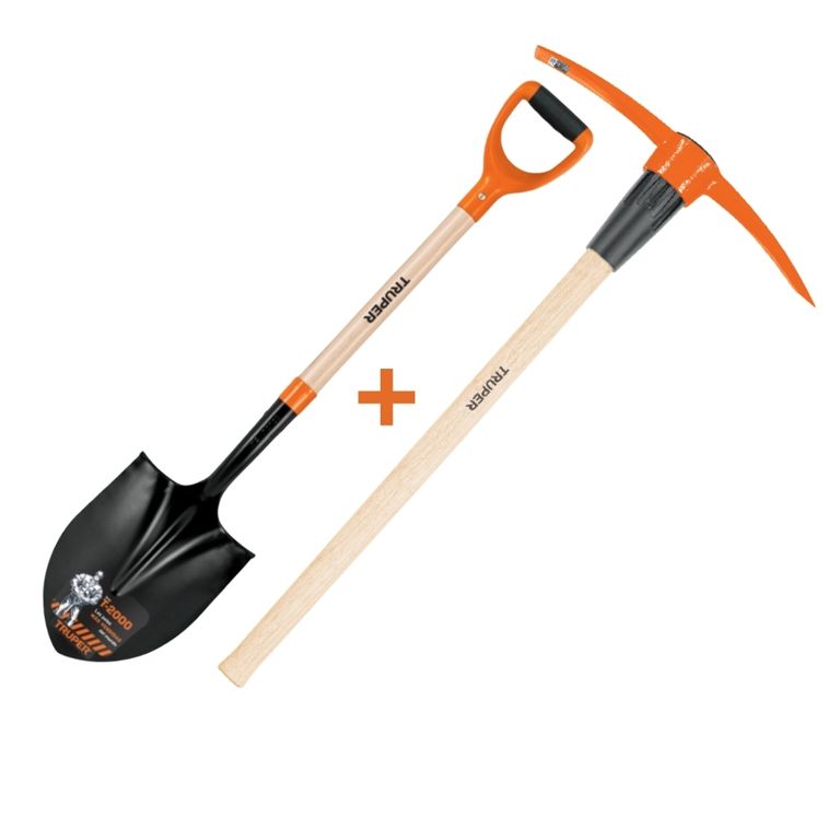 Combo pico 5lbs y pala T-2000 mango de madera
