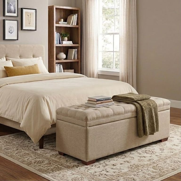 Baúl Arley Mavisac 2 Plazas Tela Aterciopelada - Beige