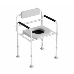 BUYPAL - Silla de Baño Ajustable con Respaldo y Apoyabrazos BUYPAL