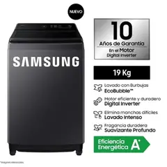 SAMSUNG - Lavadora Samsung EcoBubble 19Kg Gris Grafito - WA40F19E7CPE