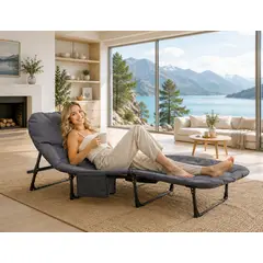 GENERICO - CAMA PLEGABLE CAMILLA PORTATIL RECLINABLE LARGO 200 CM PARA HOGAR CAMPING PLAYA TERRAZA