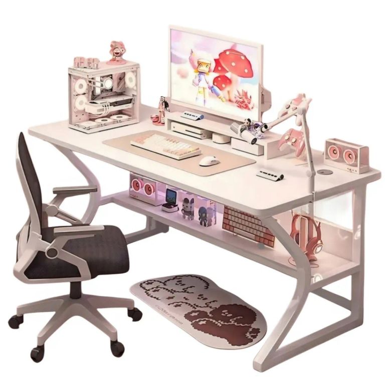 Mesa de escritorio gamer oficina 100 cm x 75 cm x 60 cm blanco