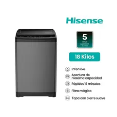 Hisense - LAVADORA HISENSE 18KG WT3W1823UT CARGA SUPERIOR