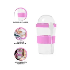 OTTOWARE - Vaso Para Yogurt Cereal Y Frutas Con Cuchara Para Mujer