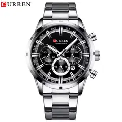 Curren - Reloj Curren 8355 para Hombre Acero Plateado Esfera Negra