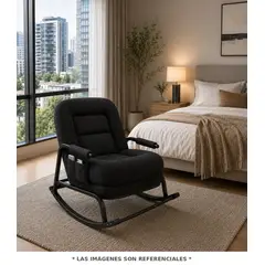 GENERICO - SILLA MECEDORA SOFA RECLINABLE sala terraza jardin dormitorio NEGRO