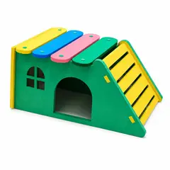 GENERICO - Casa De Madera Con Rampa Para Hámster Color Verde