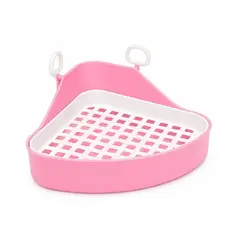 GENERICO - Bandeja De Baño Esquinero De Plástico Para Conejos Color Rosado