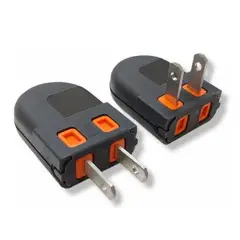 GENERICO - ENCHUFE PLANO 15A REVERSIBLE GRIS/NARANJA  125/250V
