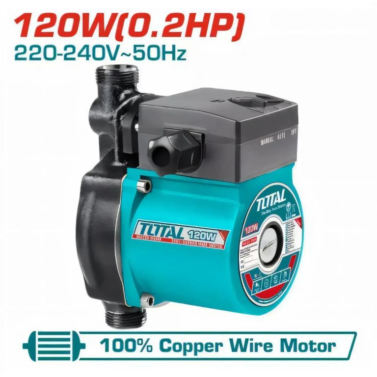 BOMBA PRESURIZADORA DE AGUA 120W 0.2HP AUTOMÁTICA TOTAL-TSCM120-5