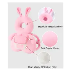 GENERICO - Mochila Protectora de Cabeza para Bebé Almohada Antigolpes Ajustable de Felpa rosado