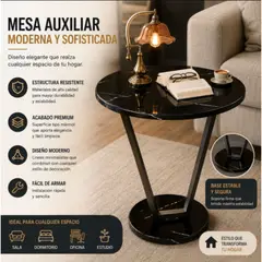 GENERICO - Mesa CIRCULAR Multifuncional de Melamine Sukea Madera Y Metal MADERA