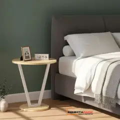 GENERICO - Mesa CIRCULAR Multifuncional de Melamine Sukea Madera Y Metal MADERA