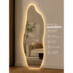GENERICO - Espejo Cuerpo Entero 150 x 50 cm 3 Tonos de Luz - Intensidad Regulable - Touch
