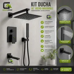 GREEN HOUSE - KIT DE DUCHA ESPAÑOLA PREMIUM DE 10+ DUCHA TINA Y DUCHA TELEFONO