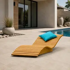 MOVENDA - Reposera de Madera para Piscina Carmesi Movenda