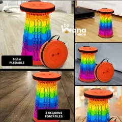 GENERICO - Banquito Telescópico Multicolor Plegable - Silla Portátil Ajustable para Todo Terreno