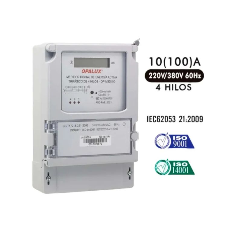 Medidor de Energía Trifásico Digital 220V380V OP-M3D100 OPALUX