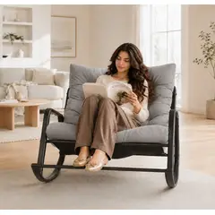 GENERICO - SILLA MECEDORA SILLON SOFA  CON ALMOHADA DOBLE CARA SALA TERRAZA JARDIN PLAYA