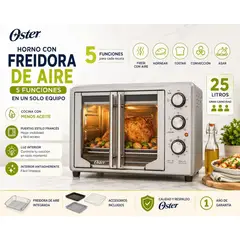 OSTER - Horno con Freidora de Aire Oster 25 Litros Multifunción 5 Funciones TSSTTV25FDMAFNS
