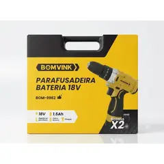 SUPER - Taladro Atornillador Inalámbrico Bomvink 18V con 2 Baterías, Maletín y Accesorios BOM-9962